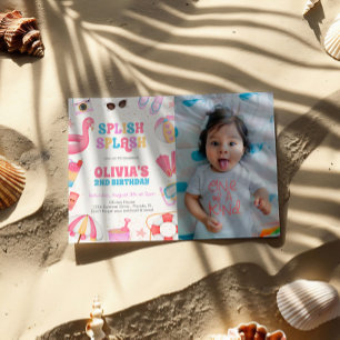 Invitación Fiesta de piscina de salpicaduras tropicales