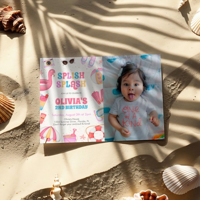 Invitación Fiesta de piscina de salpicaduras tropicales (Subido por el creador)