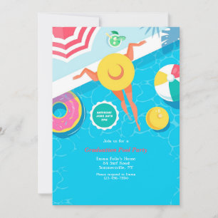 Invitación Fiesta de Piscina de Verano