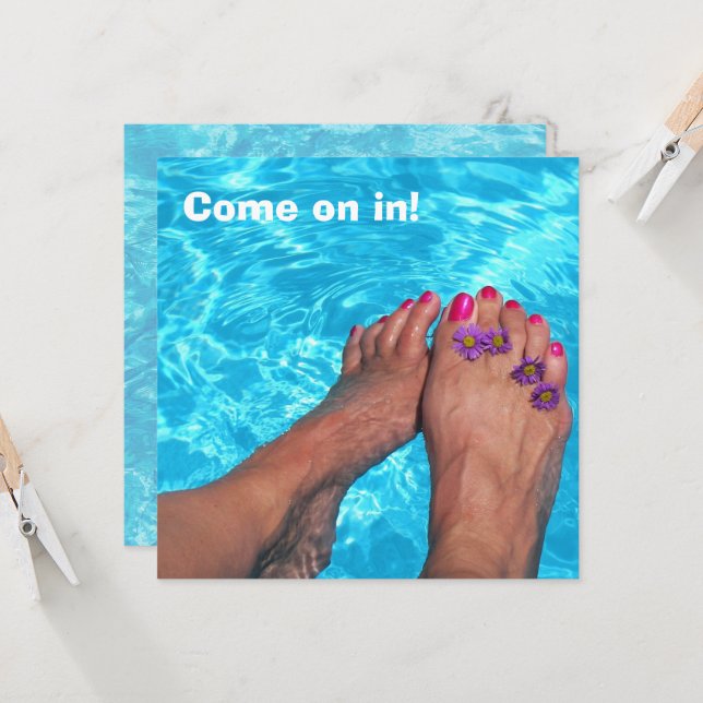 Invitación Fiesta de Piscina de Verano (Anverso/Reverso In Situ)