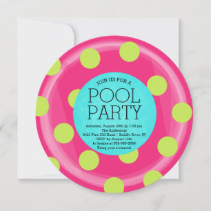 Invitación Fiesta de piscina de verano con flotación de metro