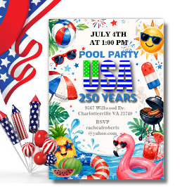 Invitación Fiesta de piscina de verano del 250 aniversario de