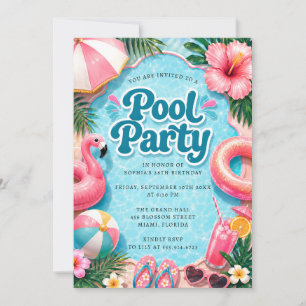 Invitación Fiesta de Piscina de Verano Imprimible