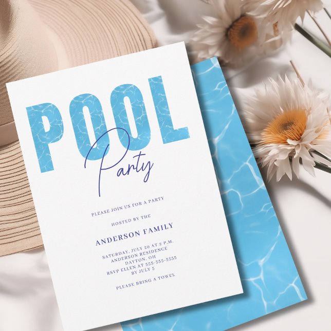 Invitación Fiesta de piscina de verano moderno (Subido por el creador)