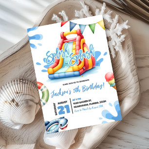Invitación Fiesta de piscina de verano Splish Splash Cumpleañ