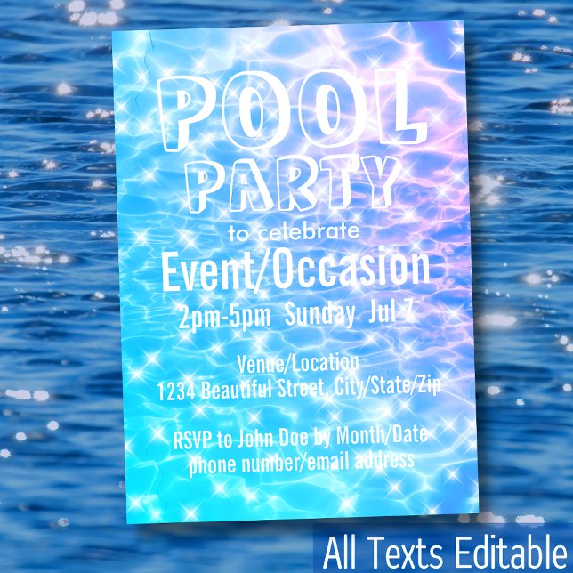 Invitación Fiesta de piscina Fiesta de playa Fiesta de verano (Subido por el creador)