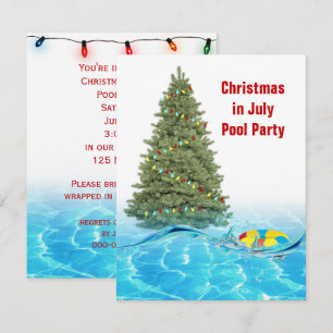 Invitación Fiesta de Piscina Navidad en Julio