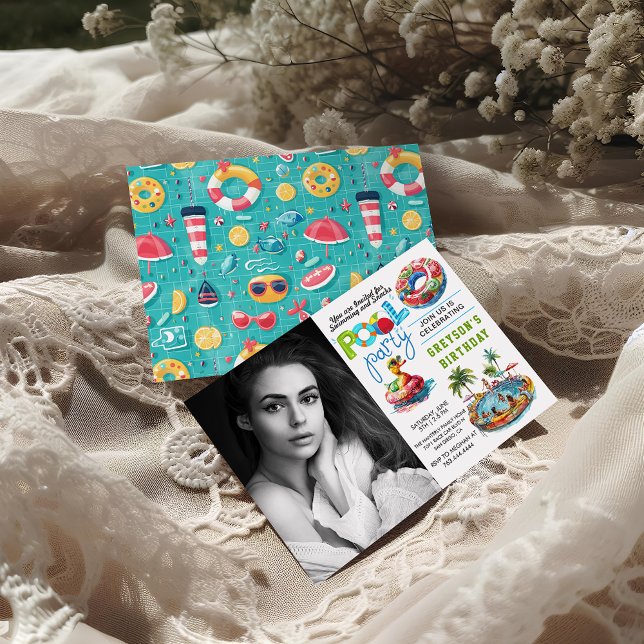 Invitación Fiesta de piscina para adultos verano playa cumple (Subido por el creador)