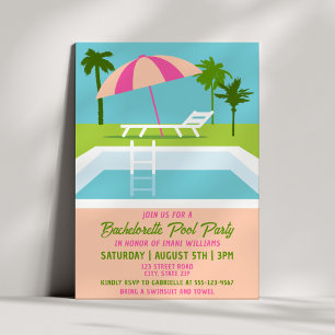 Invitación Fiesta de Piscina para Despedida de Soltera Modern