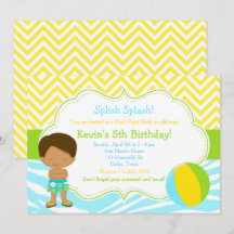 Fiesta de Piscina para Niño Afroamericano