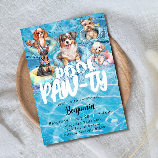 Invitación Fiesta de piscina para perros
