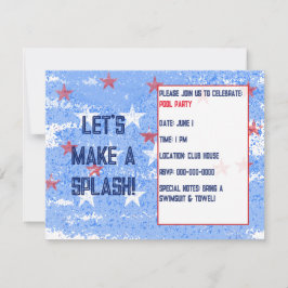 Invitación Fiesta de piscina para verano, vacaciones o cumple