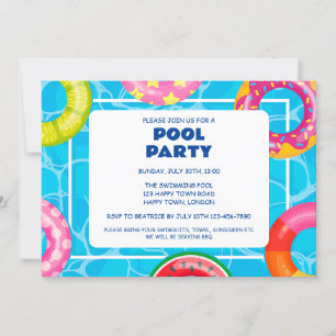 INVITACIÓN FIESTA DE PISCINA PERSONALIZABLE