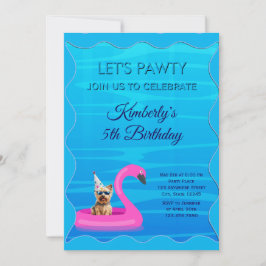 Invitación Fiesta de Piscina Personalizada para Perros
