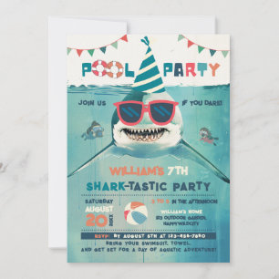 Invitación Fiesta de Piscina Sharktastic