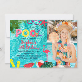 Invitación Fiesta de piscina tropical de verano Personalizado