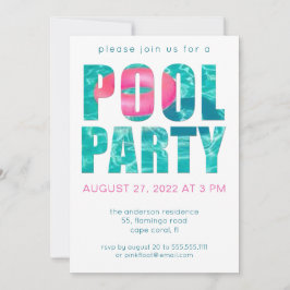 Invitación Fiesta de piscina tropical divertida