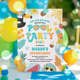 Invitación Fiesta de piscina tropical piscina de verano fiest