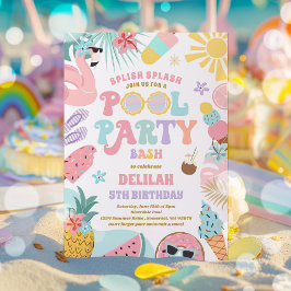 Invitación Fiesta de piscina tropical piscina de verano fiest