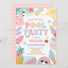 Invitación Fiesta de piscina tropical piscina de verano fiest