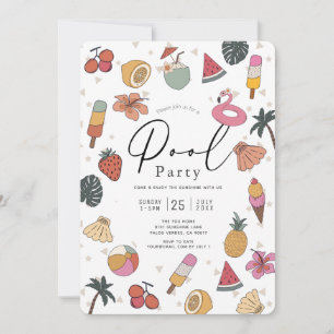 Invitación Fiesta de Piscina Verano Natación Adultos
