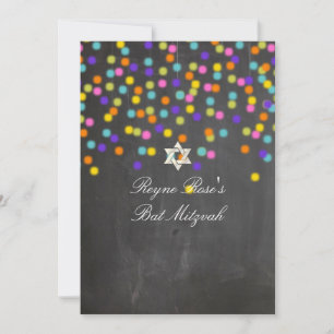 Invitación Fiesta de PixDezines+pizarra/mitzvah de murciélago
