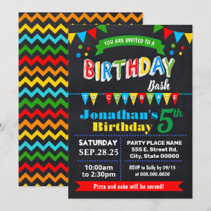 Invitación Fiesta de pizarra de natalidad Bash