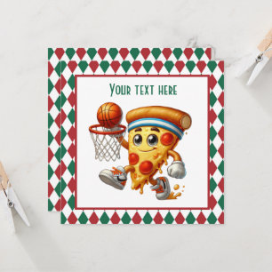 Invitación fiesta de pizza de baloncesto de Guay