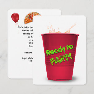 Invitación Fiesta de Pizza de Cumpleaños