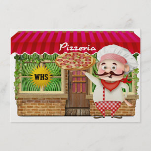 Invitación Fiesta de pizza de graduación - SRF