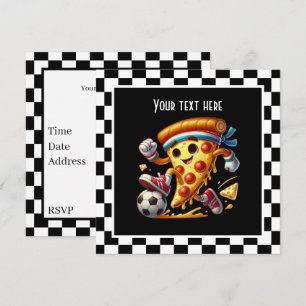 Invitación fiesta de pizza de Guay Soccer