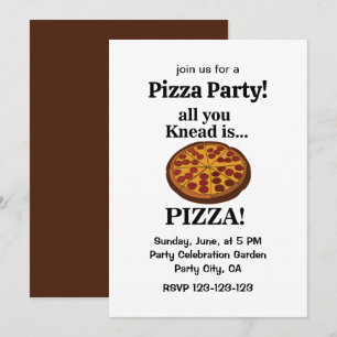 Invitación Fiesta de Pizza de Pepperoni