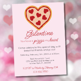 Invitación Fiesta de pizza de San Valentín, el día de la fies