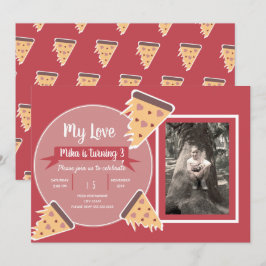 Invitación Fiesta de Pizza del Día de San Valentín Foto de Fi