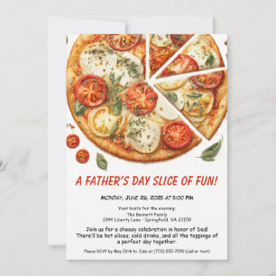Invitación Fiesta de pizza del Día del Padre - Cena familiar 