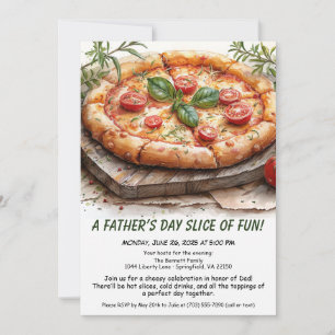 Invitación Fiesta de pizza del Día del Padre - Cena familiar 