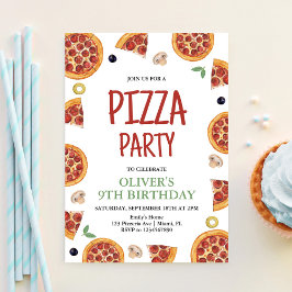 Invitación Fiesta de Pizza, Porción de Diversión Fiesta de Cu