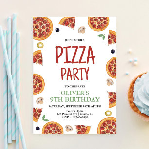 Invitación Fiesta de Pizza, Rebanada de Diversión Fiesta de C