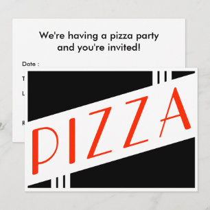 Invitación fiesta de pizza retro
