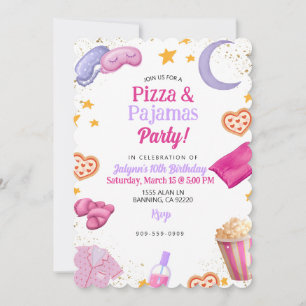 Invitación Fiesta de Pizza y Pijamas