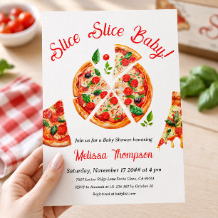 Invitación Fiesta de Pizzas Italianas al Corte Baby Shower