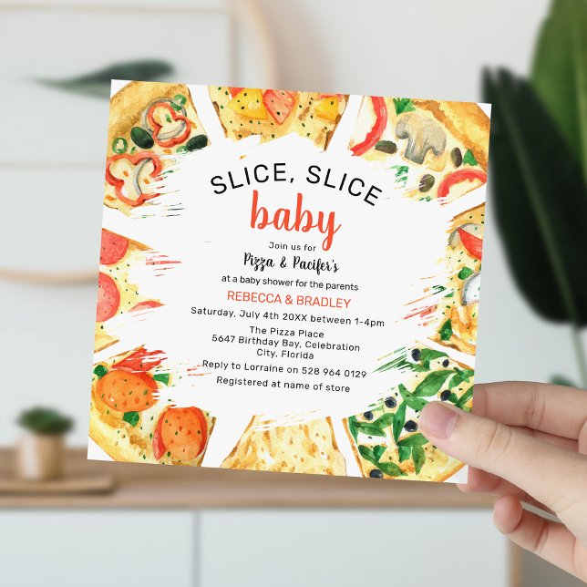 Invitación Fiesta de Pizzas Modernas para Baby Shower de Pare (Subido por el creador)