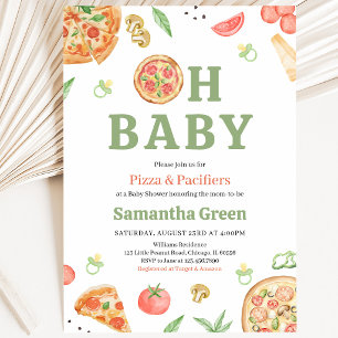Invitación Fiesta de Pizzas y Chupetes para el Bebé