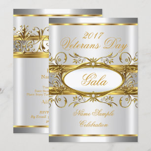 Invitación Fiesta de placa de oro plata blanca y oro