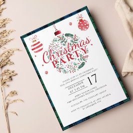 Invitación Fiesta de Plaid Navidades Rustic Campbell Tartán