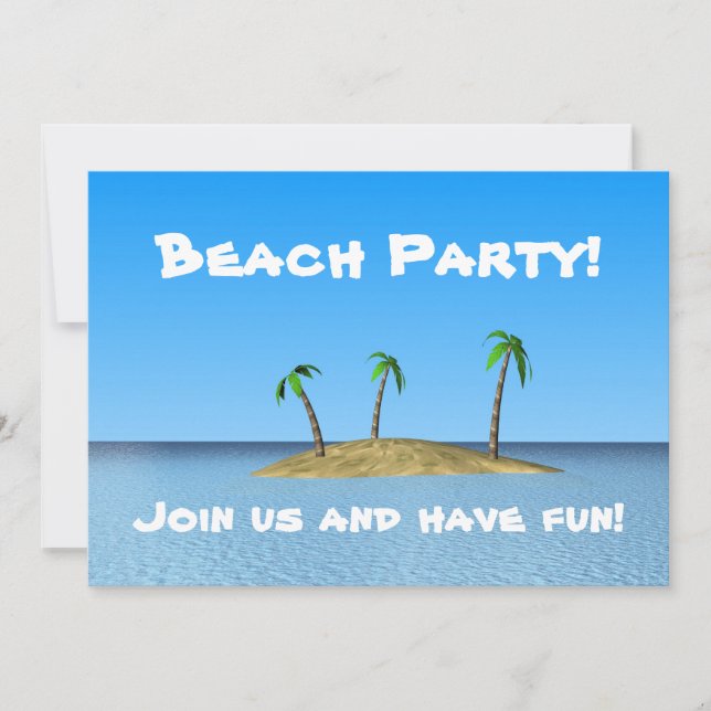 Invitación ¡Fiesta de playa! (Anverso)