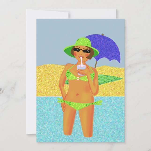 Invitación Fiesta de playa (Anverso)