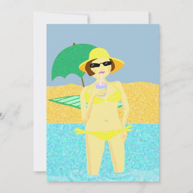 Invitación Fiesta de playa (Anverso)