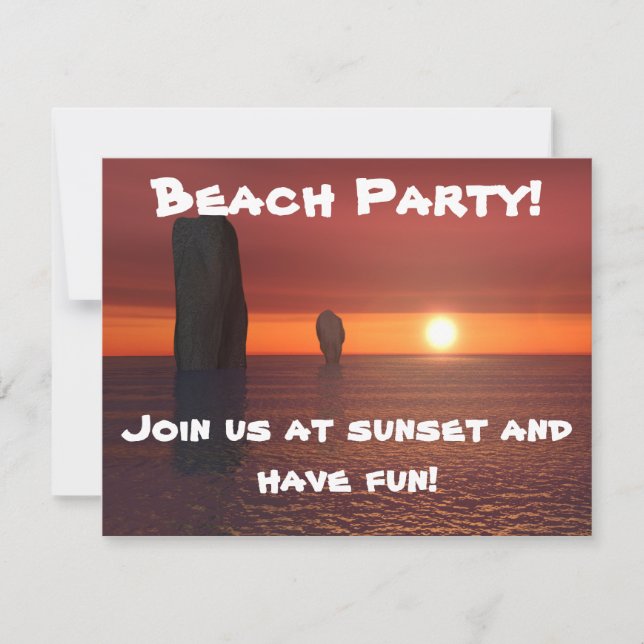 Invitación ¡Fiesta de playa! (Anverso)