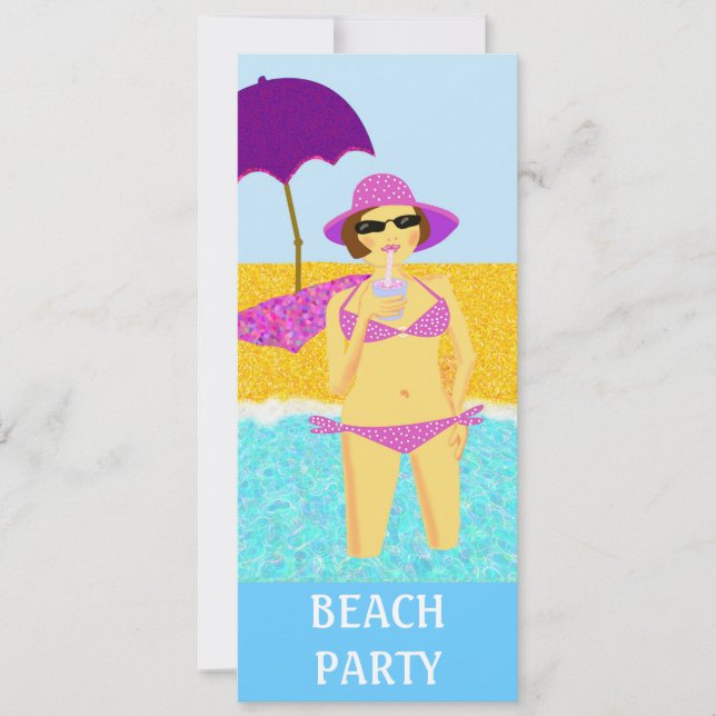 Invitación Fiesta de playa (Anverso)